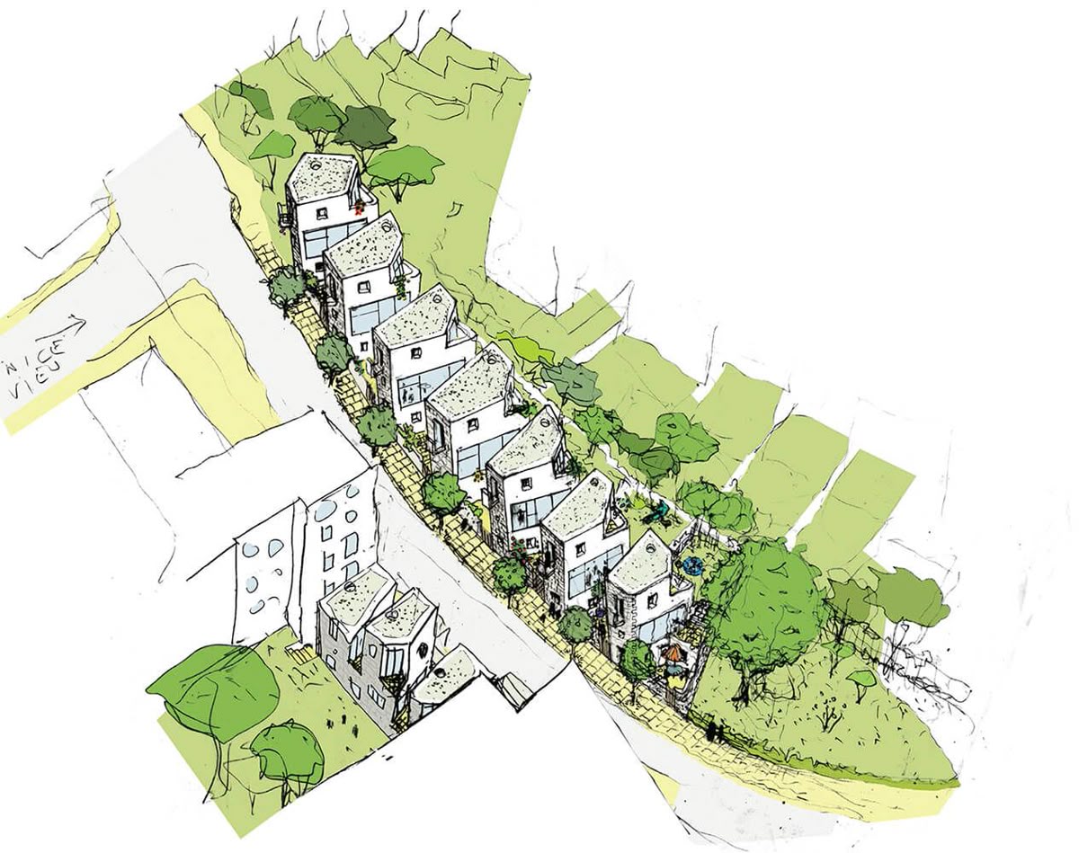 Town planning residential layout sketch
